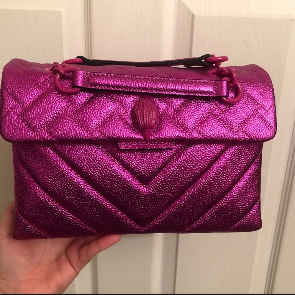 Kurt Geiger Metallic Fuchsia Quilted Shoulder Bag